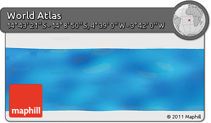 Shaded Relief Panoramic Map of the Area around 14° 26' 6" S, 4° 10' 30" W