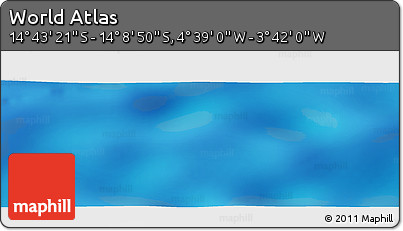 Shaded Relief Panoramic Map of the Area around 14° 26' 6" S, 4° 10' 30" W