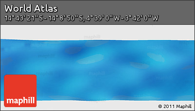 Shaded Relief Panoramic Map of the Area around 14° 26' 6" S, 4° 10' 30" W