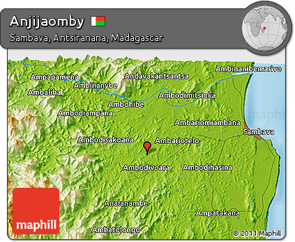 Physical 3D Map of Anjijaomby
