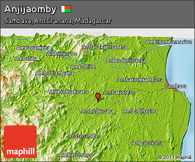 Physical 3D Map of Anjijaomby