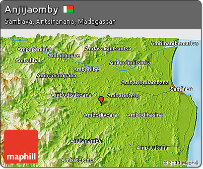 Physical 3D Map of Anjijaomby