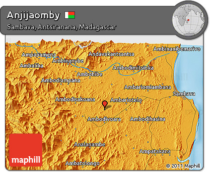 Political 3D Map of Anjijaomby