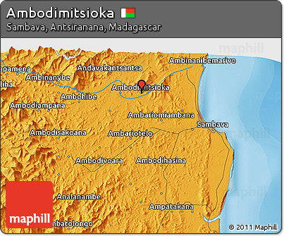 Political 3D Map of Ambodimitsioka