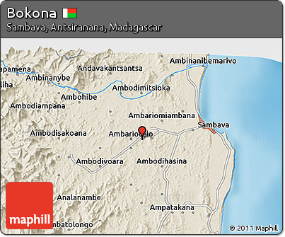 Shaded Relief 3D Map of Bokona