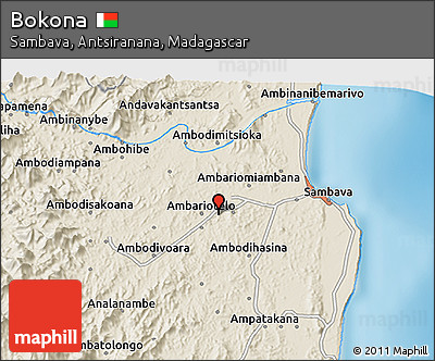 Shaded Relief 3D Map of Bokona