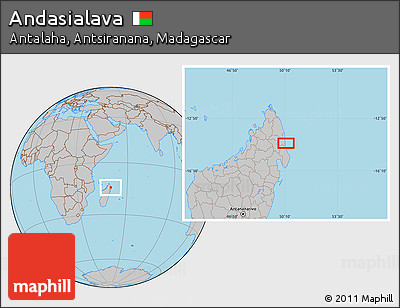 Gray Location Map of Andasialava