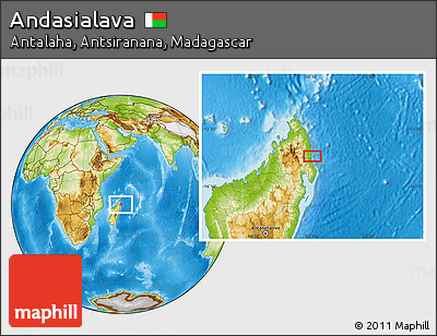 Physical Location Map of Andasialava