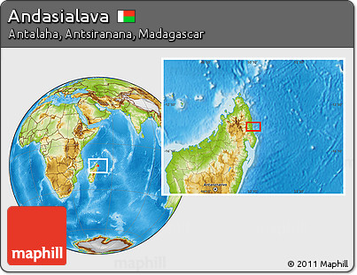 Physical Location Map of Andasialava