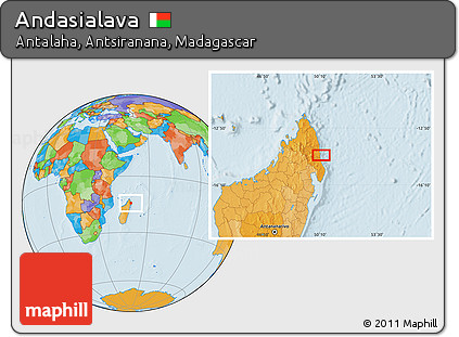 Political Location Map of Andasialava