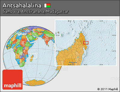 Political Location Map of Antsahalalina