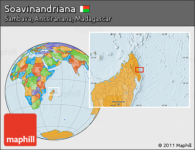 Political Location Map of Soavinandriana