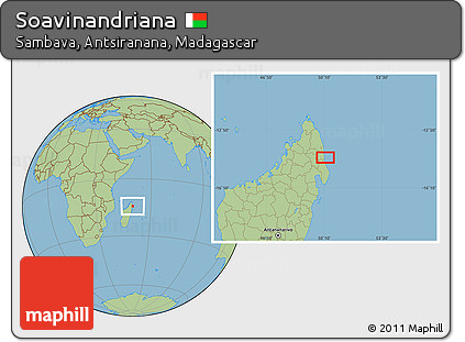 Savanna Style Location Map of Soavinandriana