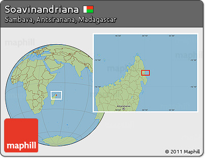 Savanna Style Location Map of Soavinandriana