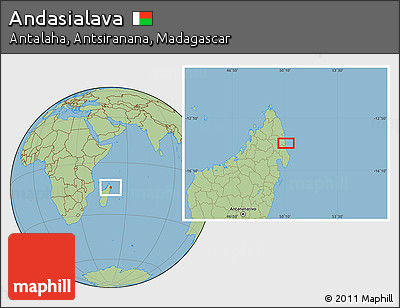 Savanna Style Location Map of Andasialava