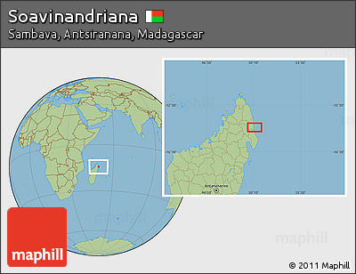 Savanna Style Location Map of Soavinandriana