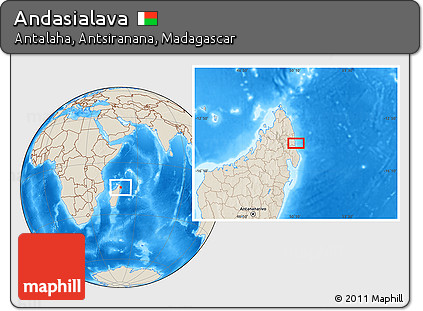 Shaded Relief Location Map of Andasialava