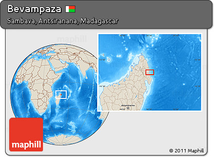 Shaded Relief Location Map of Bevampaza
