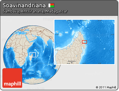 Shaded Relief Location Map of Soavinandriana