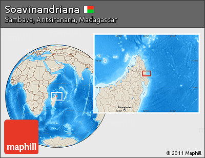 Shaded Relief Location Map of Soavinandriana