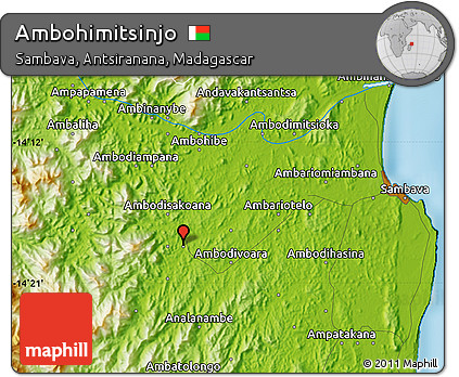 Physical Map of Ambohimitsinjo