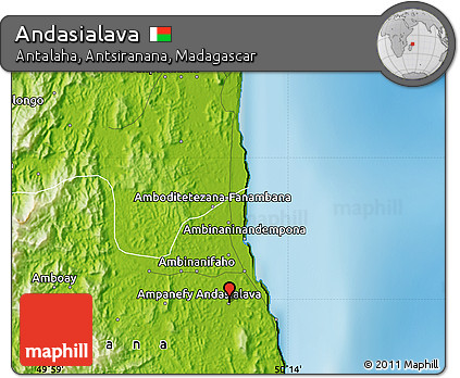 Physical Map of Andasialava