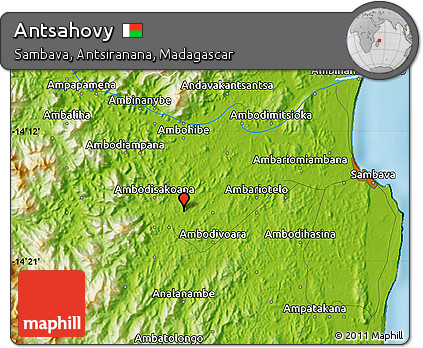 Physical Map of Antsahovy
