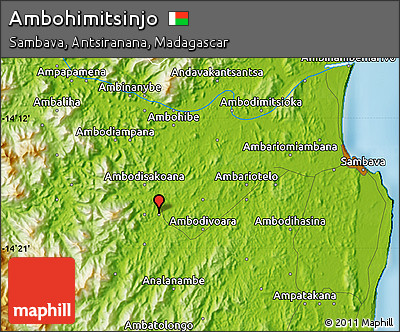 Physical Map of Ambohimitsinjo