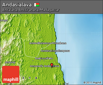 Physical Map of Andasialava