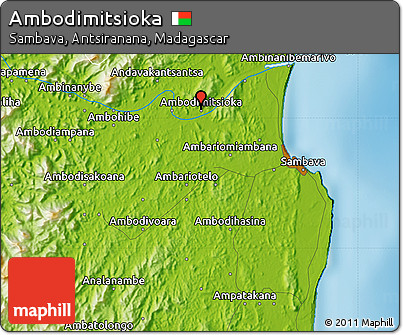 Physical Map of Ambodimitsioka