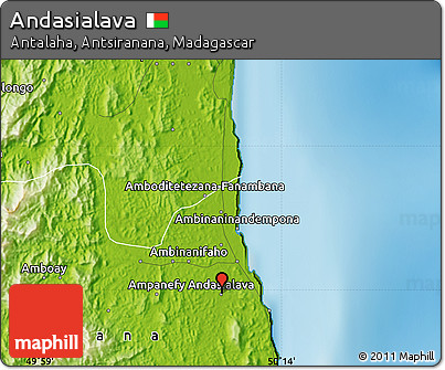 Physical Map of Andasialava