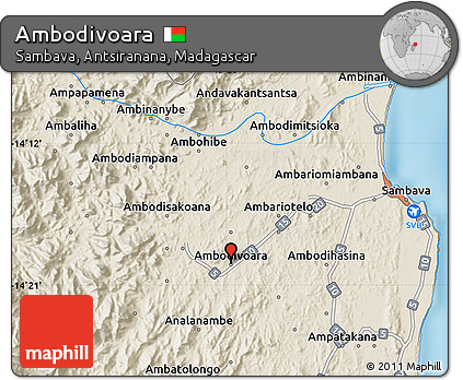 Shaded Relief Map of Ambodivoara