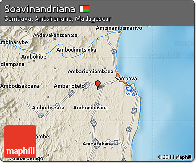 Shaded Relief Map of Soavinandriana