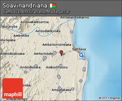 Shaded Relief Map of Soavinandriana