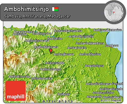 Physical Panoramic Map of Ambohimitsinjo