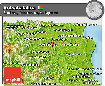 Physical Panoramic Map of Antsahalalina