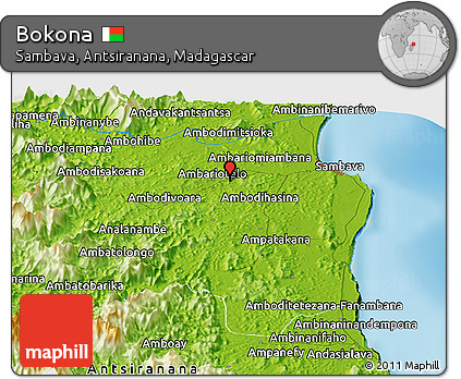 Physical Panoramic Map of Bokona
