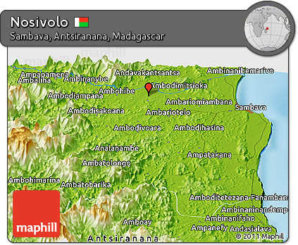 Physical Panoramic Map of Nosivolo