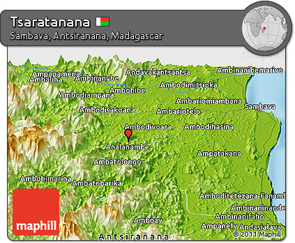 Physical Panoramic Map of Tsaratanana