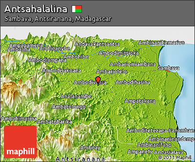 Physical Panoramic Map of Antsahalalina