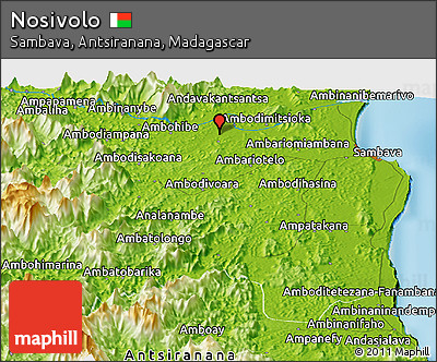 Physical Panoramic Map of Nosivolo
