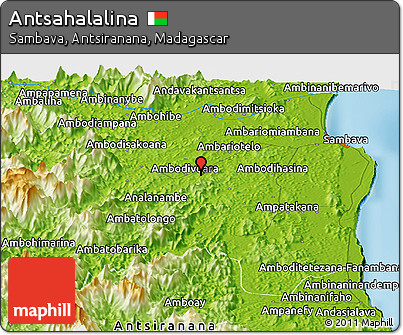 Physical Panoramic Map of Antsahalalina