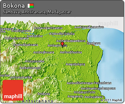 Physical Panoramic Map of Bokona