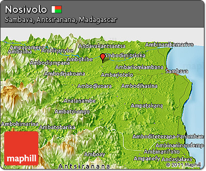 Physical Panoramic Map of Nosivolo