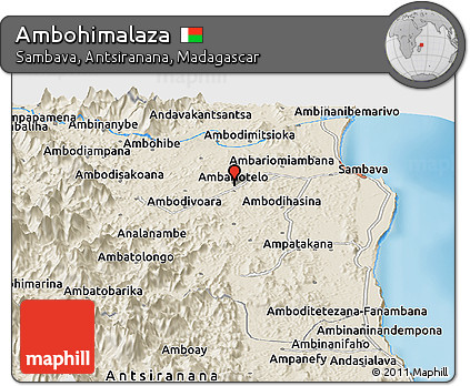 Shaded Relief Panoramic Map of Ambohimalaza