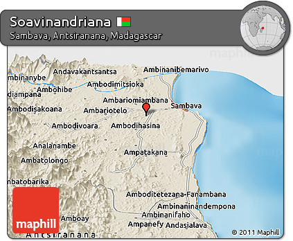 Shaded Relief Panoramic Map of Soavinandriana