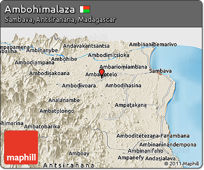 Shaded Relief Panoramic Map of Ambohimalaza