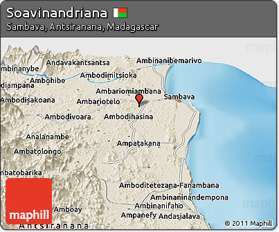 Shaded Relief Panoramic Map of Soavinandriana