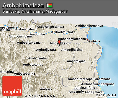 Shaded Relief Panoramic Map of Ambohimalaza