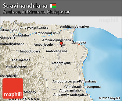 Shaded Relief Panoramic Map of Soavinandriana